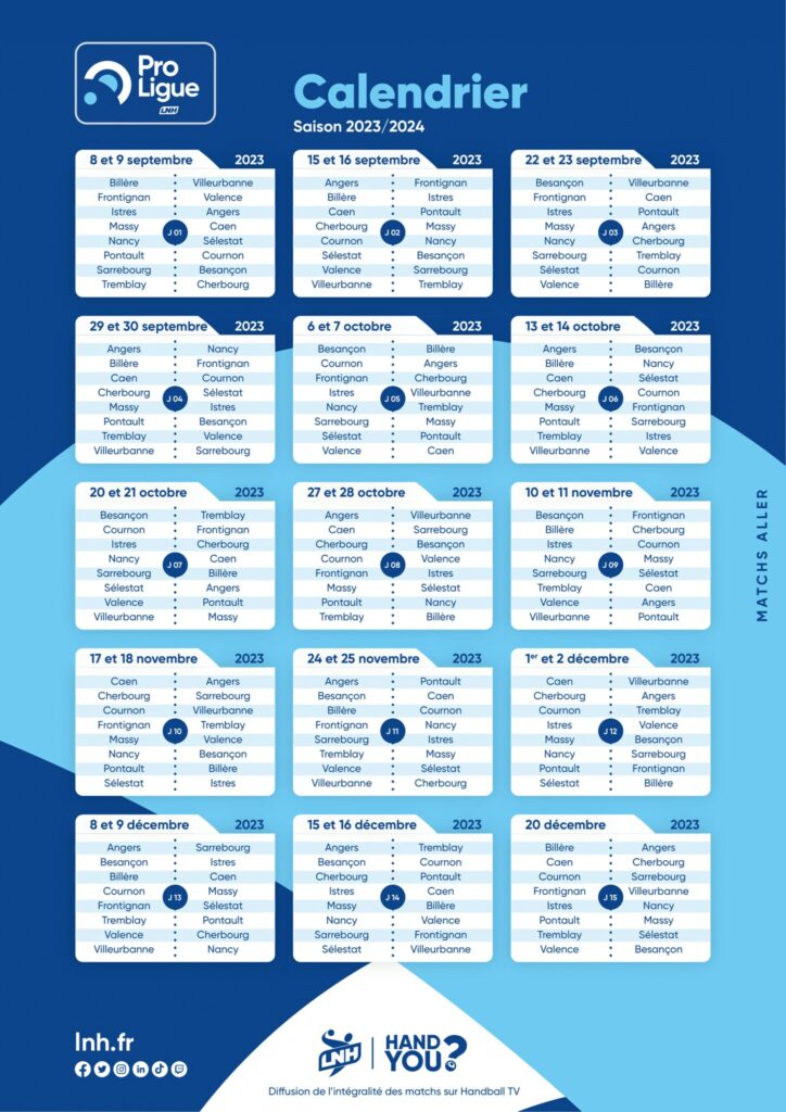 Calendrier Caen Handball